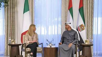 رئيس دولة الإمارات الشيخ محمد بن زايد ورئيسة الوزراء الإيطالية جورجا ميلوني